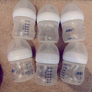 6 avent baby bottles 4 oz.
